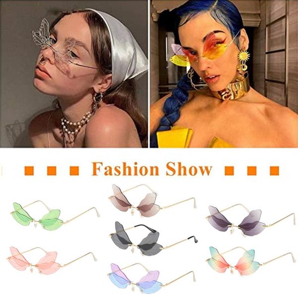 outdoor eyewear vintage dragonfly wings sunglasses fashion rimless women clear lens men pink sun glasses uv protection female
outdoor eyewear vintage dragonfly wings sunglasses fashion rimless women clear lens men pink sun glasses uv protection female