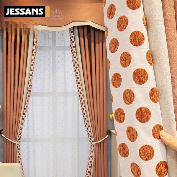 curtain & drapes nordic light luxury dot printing stitching curtains blackout for living room bedroom finished product customization
curtain & drapes nordic light luxury dot printing stitching curtains blackout for living room bedroom finished product customization
