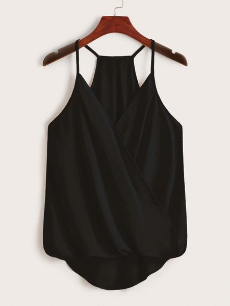asymmetrical hem wrap cami h52o#, White