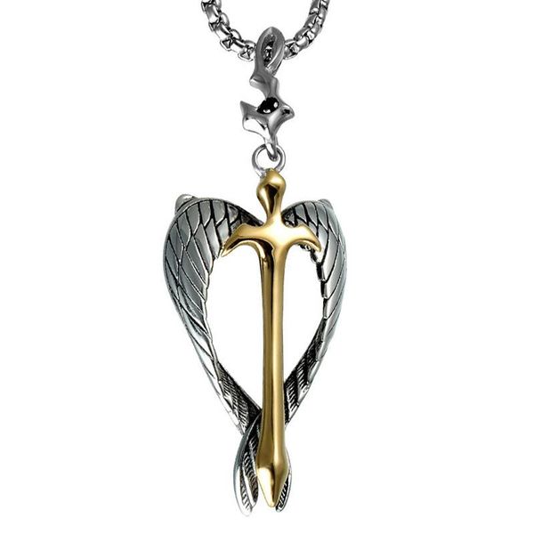 pendants stainless steel jesus cross necklace pendant for men vintage angel wings gold color crucifix religious jewelry gift, Black
pendants stainless steel jesus cross necklace pendant for men vintage angel wings gold color crucifix religious jewelry gift, Black