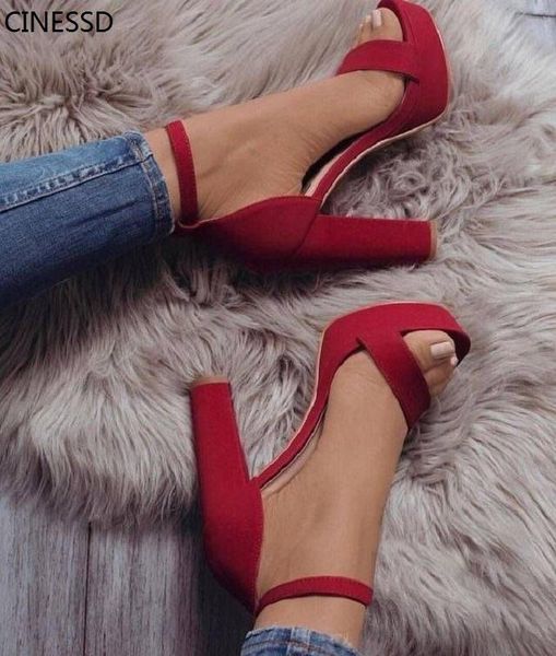 super popular four season new buckle high thick heels ladies plus-size sandals, Black
super popular four season new buckle high thick heels ladies plus-size sandals, Black
