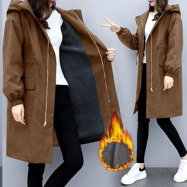 women's trench coats women autumn winter hooded drawstring pocket zipper long outwear plus size elegant ladies thicken windbreaker, Tan;black
women's trench coats women autumn winter hooded drawstring pocket zipper long outwear plus size elegant ladies thicken windbreaker, Tan;black