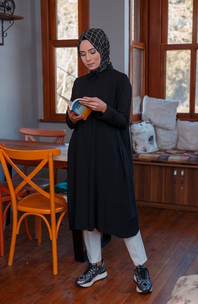 women's blouses & shirts minahill black tunic 6433-03, White 
women's blouses & shirts minahill black tunic 6433-03, White