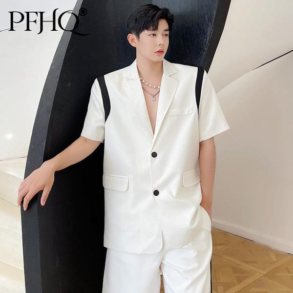men's suits & blazers pfhq men design white 2021 summer black and contract color patchwork suit coat single breasted fashion 21d1214, White;black
men's suits & blazers pfhq men design white 2021 summer black and contract color patchwork suit coat single breasted fashion 21d1214, White;black
