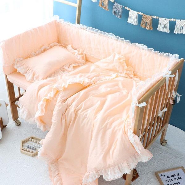 bedding sets pink cotton lace princess baby kit born pillow bed anti-collision fence child quilt set
bedding sets pink cotton lace princess baby kit born pillow bed anti-collision fence child quilt set