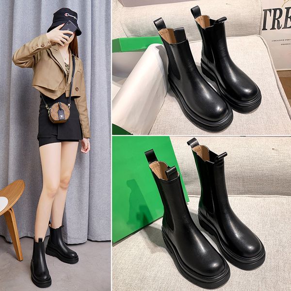 chimney boots fall / winter 2021 leather martin women's high psh, Black