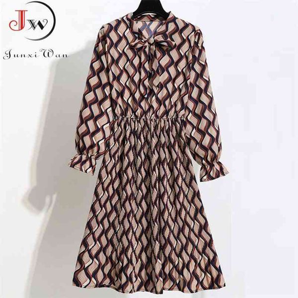 women casual autumn winter dress long sleeve bow collar lady korean style vintage floral printed chiffon shirt long dresses 210630, Black;gray
women casual autumn winter dress long sleeve bow collar lady korean style vintage floral printed chiffon shirt long dresses 210630, Black;gray
