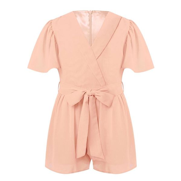 oyolan kids girls chiffon jumpsuit v neck ruffle short sleeve pleated waist sash self tie back zipper shorts bodysuit jumpsuits, Blue
oyolan kids girls chiffon jumpsuit v neck ruffle short sleeve pleated waist sash self tie back zipper shorts bodysuit jumpsuits, Blue