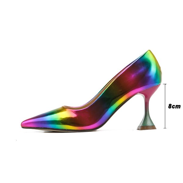 2021 new autumn raiow gradient pointed toe pumps high heels 8cm multi color patent leather wedding party shoes 9vot, Black
2021 new autumn raiow gradient pointed toe pumps high heels 8cm multi color patent leather wedding party shoes 9vot, Black