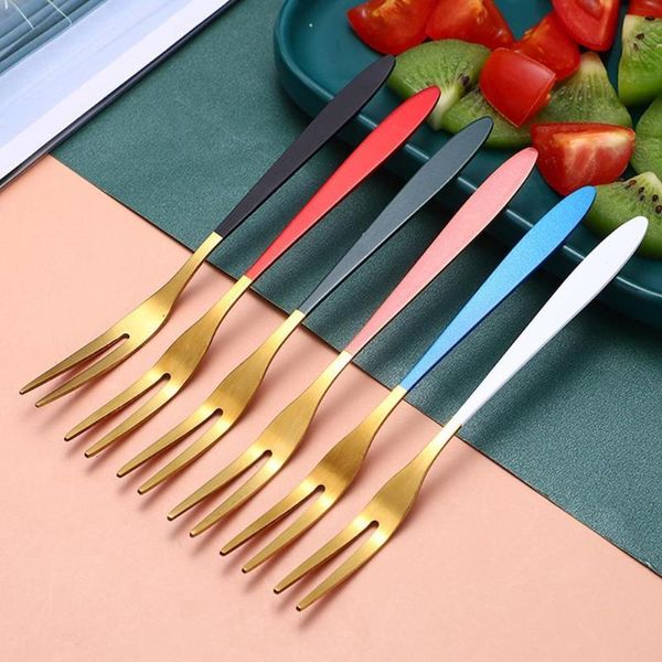 forks 1pc multiple colour fruit fork stainless steel gold cake dessert lovely mini used for two tooth
forks 1pc multiple colour fruit fork stainless steel gold cake dessert lovely mini used for two tooth