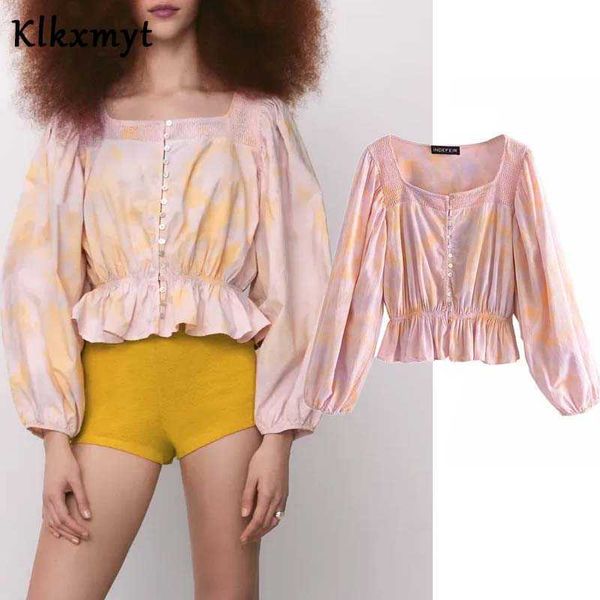 klkxmyt za fashion tie dye print blouse women summer ruffle cropped female square neck puff long sleeve crop 210527, White
klkxmyt za fashion tie dye print blouse women summer ruffle cropped female square neck puff long sleeve crop 210527, White