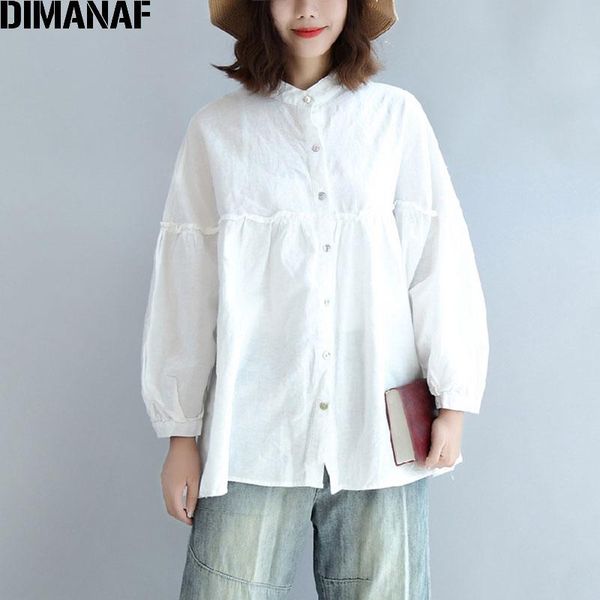 women's blouses & shirts dimanaf plus size blouse autumn linen women solid lantern sleeve o-neck casual fashion loose female oversize r, White
women's blouses & shirts dimanaf plus size blouse autumn linen women solid lantern sleeve o-neck casual fashion loose female oversize r, White
