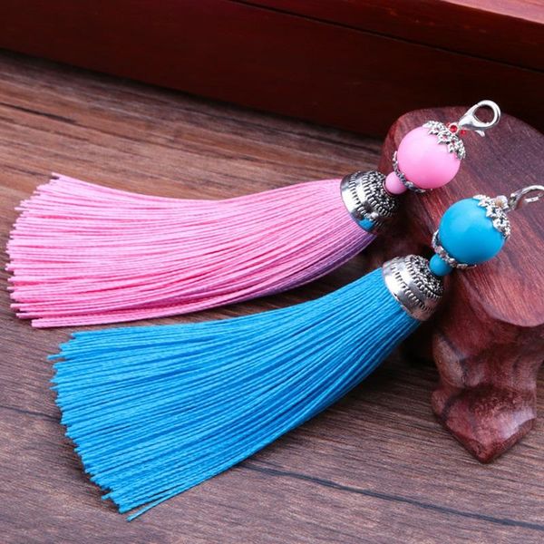keychains fashion tassel car hanging nylon fringe key chain chinese style bag lobster buckle chains keyring holder gift, Silver
keychains fashion tassel car hanging nylon fringe key chain chinese style bag lobster buckle chains keyring holder gift, Silver