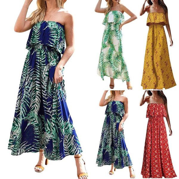 casual dresses women off shoulder tube dress 2021 fashion summer ruffle strapless boho floral-printed holiday maxi long #4, Black;gray
casual dresses women off shoulder tube dress 2021 fashion summer ruffle strapless boho floral-printed holiday maxi long #4, Black;gray