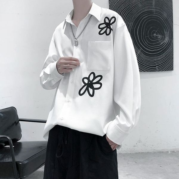 men's casual shirts korean flower fashion men streetwear loose long-sleeved mens social dress -2xl wejh, White;black
men's casual shirts korean flower fashion men streetwear loose long-sleeved mens social dress -2xl wejh, White;black