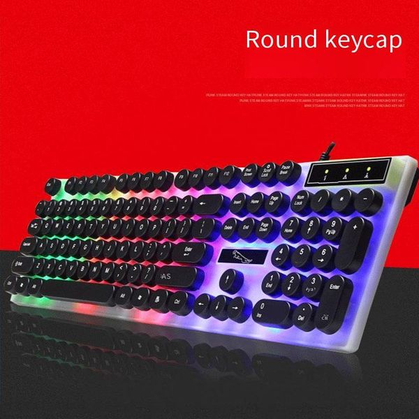 gaming keyboard 104 keys wired keyboard usb receiver mechanical support backlight retro round hat
gaming keyboard 104 keys wired keyboard usb receiver mechanical support backlight retro round hat