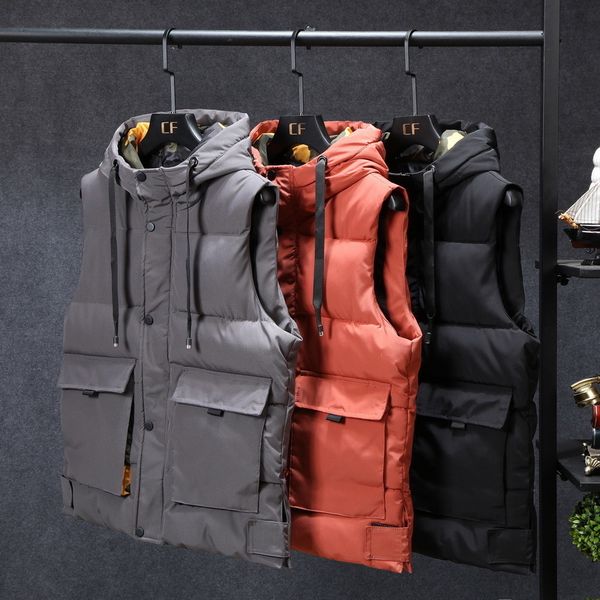 men's autumn and winter new korean fashion cool clothes down cotton vest hooded cantilevered sleeveless coat, Black;white
men's autumn and winter new korean fashion cool clothes down cotton vest hooded cantilevered sleeveless coat, Black;white