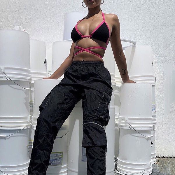 zipper open black high waist pants harajuku casual trousers women pockets fashion streetwear sweatpants skinny korean, Black;white
zipper open black high waist pants harajuku casual trousers women pockets fashion streetwear sweatpants skinny korean, Black;white