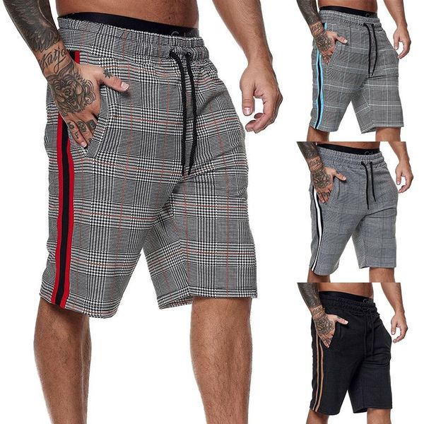 men's shorts fashion men 2021 summer mens plaid elastic waist fitness casual striped jogger bermuda masculina, White;black
men's shorts fashion men 2021 summer mens plaid elastic waist fitness casual striped jogger bermuda masculina, White;black