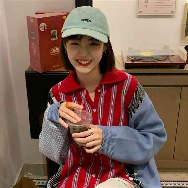 2 colors autumn korean style color patchwork knittd cardigans womens vintage sweaters womans c8019, White;black
2 colors autumn korean style color patchwork knittd cardigans womens vintage sweaters womans c8019, White;black