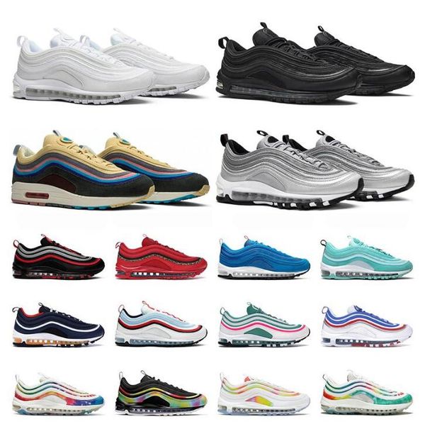 97 mens running shoes triple black white 97s silver metallic gold bred game royal men women sports sneakers 36-45
97 mens running shoes triple black white 97s silver metallic gold bred game royal men women sports sneakers 36-45