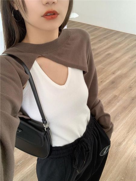 korean fashion womens wear sweaters raglan sleeve knitting chic design casual pullovers ladies irregular shawl, White;black
korean fashion womens wear sweaters raglan sleeve knitting chic design casual pullovers ladies irregular shawl, White;black