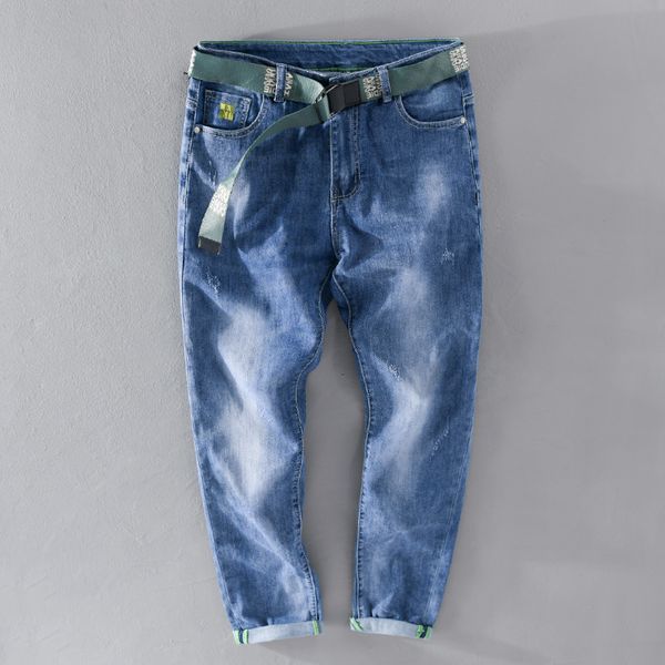 new 2021 primavera e vero de brim da marca dos calas casuais para homens tornozelo-comprimento estiramento cinto roupas immw, Blue
new 2021 primavera e vero de brim da marca dos calas casuais para homens tornozelo-comprimento estiramento cinto roupas immw, Blue