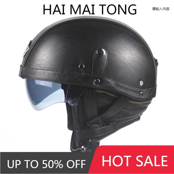 motorcycle helmets motorbike rider half pu leather retro helmet visor with collar open face motor dual lens
motorcycle helmets motorbike rider half pu leather retro helmet visor with collar open face motor dual lens