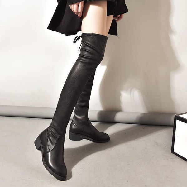 boots real soft leather knee high women's slim autumn winter 2021 plush warm flat bottom elastic tube, Black
boots real soft leather knee high women's slim autumn winter 2021 plush warm flat bottom elastic tube, Black
