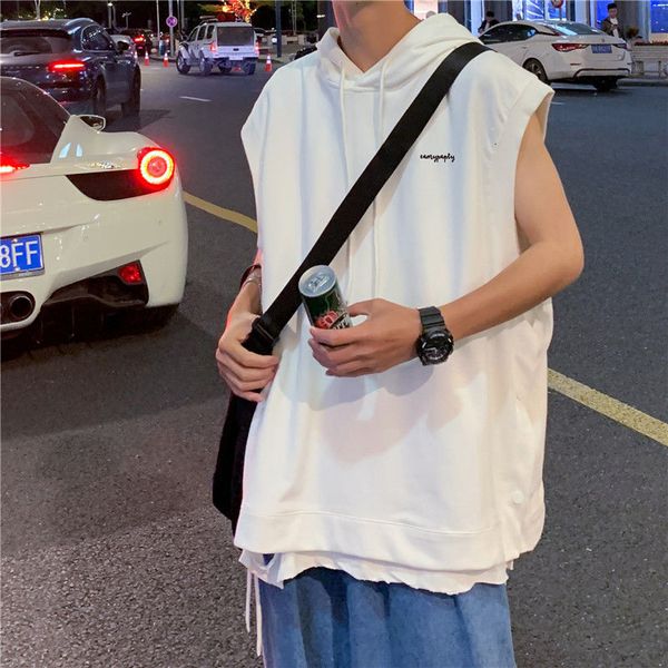 summer vest korean style men's hoodie casual big size hip hop sleevelessst-shirt loose letter printed chic, Black
summer vest korean style men's hoodie casual big size hip hop sleevelessst-shirt loose letter printed chic, Black