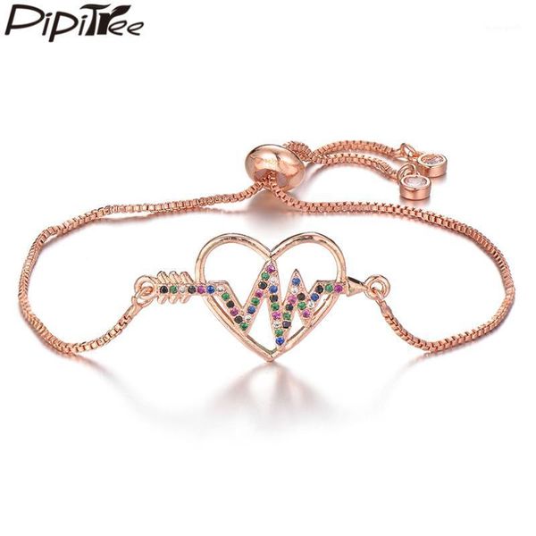 charm bracelets pipitree romantic ecg curve heart bracelet multi cz zircon bridal wedding for women lover jewelry valentine gift1, Golden;silver
charm bracelets pipitree romantic ecg curve heart bracelet multi cz zircon bridal wedding for women lover jewelry valentine gift1, Golden;silver