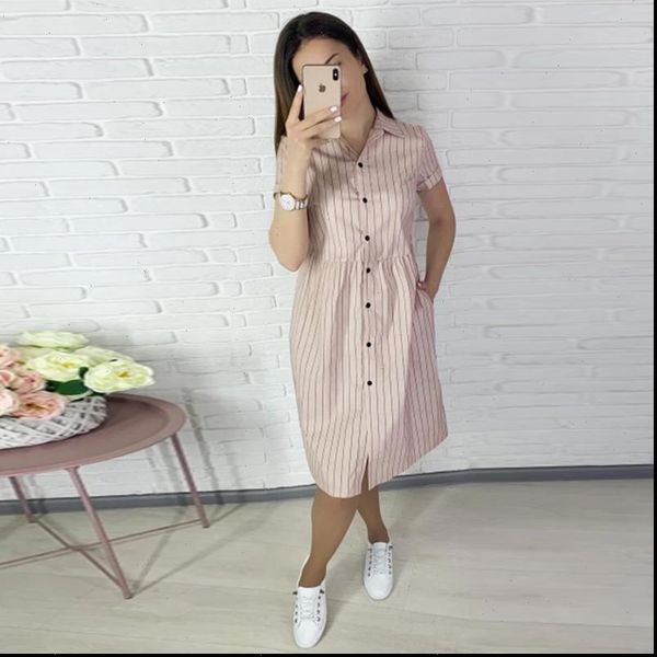 women summer casual straight striped dress short sleeve turn down collar knee length dress female buttons dress 2021 vestidos, Black;gray
women summer casual straight striped dress short sleeve turn down collar knee length dress female buttons dress 2021 vestidos, Black;gray