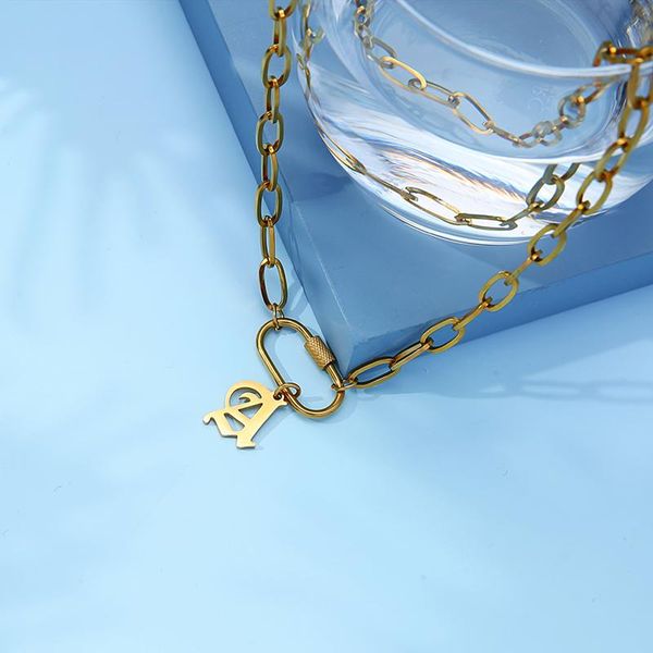 chains gothic initial necklace stainless steel letter alphabet for women gold/silver color metal carabiner collier choker
chains gothic initial necklace stainless steel letter alphabet for women gold/silver color metal carabiner collier choker