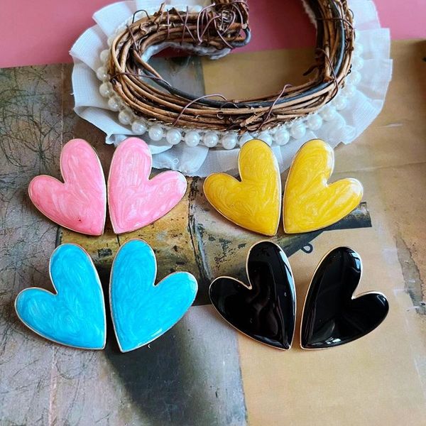 stud lovely big heart candy color enamel earrings oil painting romantic brincos jewelry, Golden;silver
stud lovely big heart candy color enamel earrings oil painting romantic brincos jewelry, Golden;silver