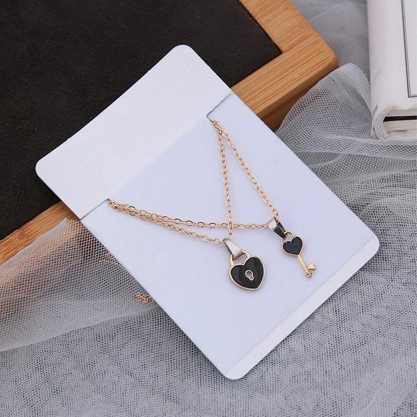 pendant necklaces romantic couple heart-shaped key lock necklace creative 2 piece set gold clavicle chain jewelry gift for good friends, Silver
pendant necklaces romantic couple heart-shaped key lock necklace creative 2 piece set gold clavicle chain jewelry gift for good friends, Silver
