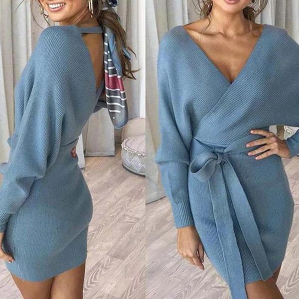 casual dresses spring autumn plussize with halter knit bodycon midi dress vneck long sleeve women elegant clothes, Black;gray
casual dresses spring autumn plussize with halter knit bodycon midi dress vneck long sleeve women elegant clothes, Black;gray