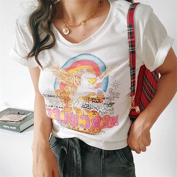 boho inspired white graphic tee women casual cotton short sleeve tshirt women new fashion female t-shirt rainbow print girl 210306
boho inspired white graphic tee women casual cotton short sleeve tshirt women new fashion female t-shirt rainbow print girl 210306