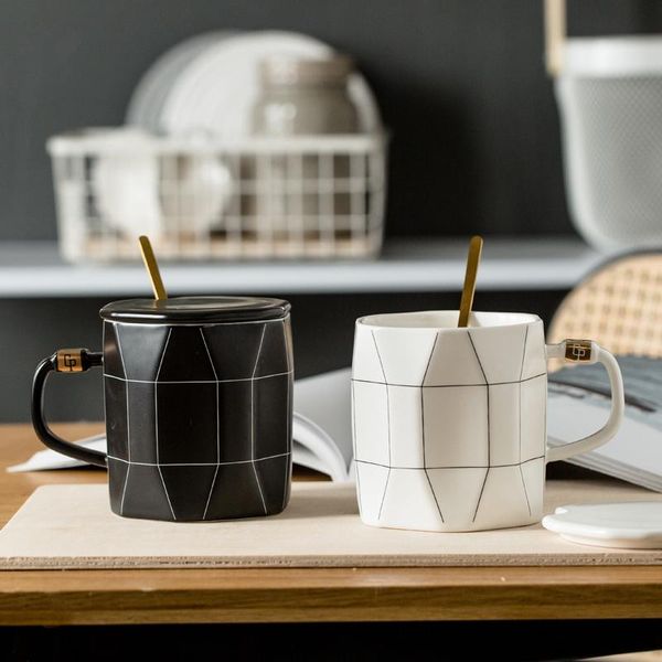 mugs black and white water cup ceramic with lid couple coffee healthy drinking home office studio milk
mugs black and white water cup ceramic with lid couple coffee healthy drinking home office studio milk