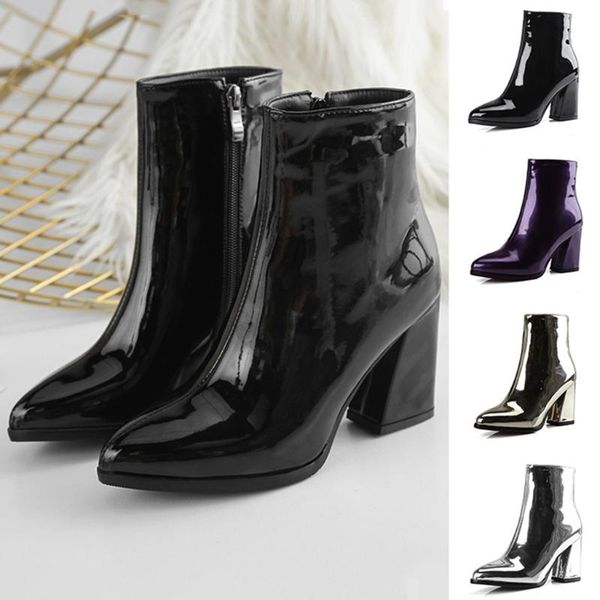 boots winter boot women zipper pointed mirror short plush patent leather ankle leisure party booties ladies shoes outdoor, Black
boots winter boot women zipper pointed mirror short plush patent leather ankle leisure party booties ladies shoes outdoor, Black