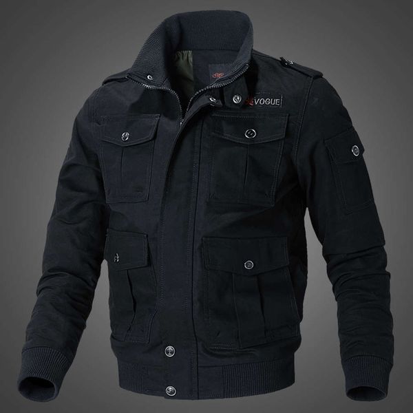 large men's cotton multi pocket jacket military work clothes fashion, Black;brown 
large men's cotton multi pocket jacket military work clothes fashion, Black;brown