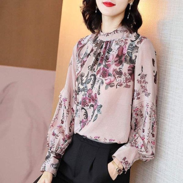 women's blouses & shirts printed chiffon blouse summer 2021 long-sleeved elegant office lady pulls outwear, White
women's blouses & shirts printed chiffon blouse summer 2021 long-sleeved elegant office lady pulls outwear, White
