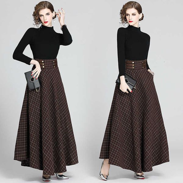 new big swing to the ankle high waist plaid super long bandage half-length skirt knitted long-sleeved t-shirt bottoming shirt, White
new big swing to the ankle high waist plaid super long bandage half-length skirt knitted long-sleeved t-shirt bottoming shirt, White
