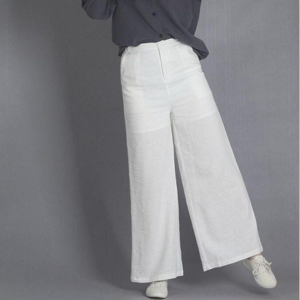 women's pants & capris 2021 autumn summer cotton linen wide leg female elastic waist casual ol professional loose trousers women y175, Black;white
women's pants & capris 2021 autumn summer cotton linen wide leg female elastic waist casual ol professional loose trousers women y175, Black;white