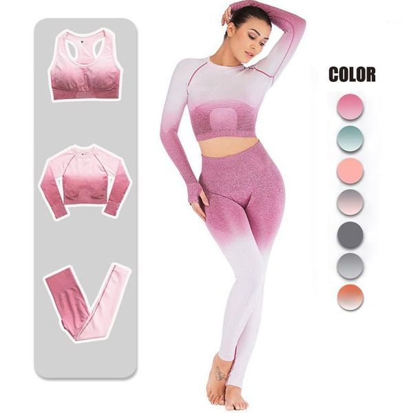 yoga outfit women set sports bra gradient color seamless leggings gym clothes workout fitness sportswear long sleeve shirts
yoga outfit women set sports bra gradient color seamless leggings gym clothes workout fitness sportswear long sleeve shirts