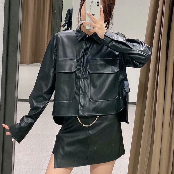 2021 new autumn winter women faux leather jackets solid lady office coat motorcycle girl oversize casual outwear qofz, Black
2021 new autumn winter women faux leather jackets solid lady office coat motorcycle girl oversize casual outwear qofz, Black