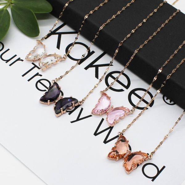 chokers 4pcs/lot crystal butterfly pendant necklaces rose gold stainless steel necklace 2021 wedding party girl jewelry accessories, Golden;silver
chokers 4pcs/lot crystal butterfly pendant necklaces rose gold stainless steel necklace 2021 wedding party girl jewelry accessories, Golden;silver