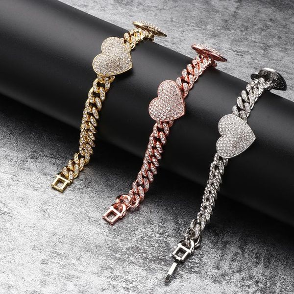 charm bracelets fashion hiphop luxury with heart for men 12mm cuban link gold silver color bracelet jewelry rhinestone, Golden;silver
charm bracelets fashion hiphop luxury with heart for men 12mm cuban link gold silver color bracelet jewelry rhinestone, Golden;silver