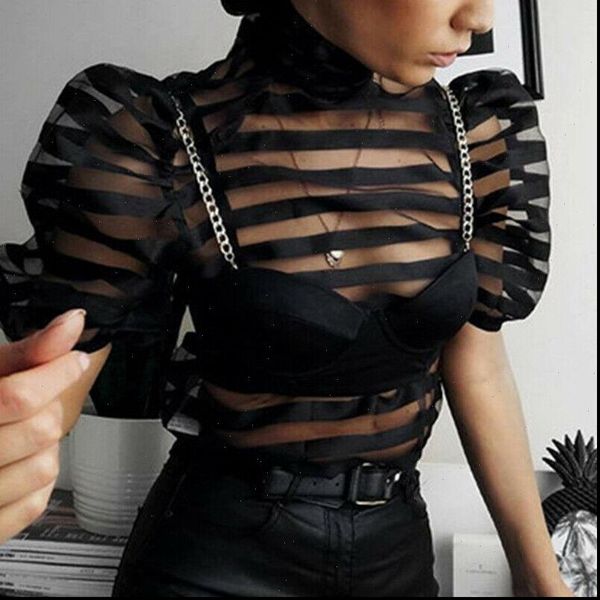 striped sheer back bow short sleeve blouse women summer fashion party club evening streetwear shirt, White
striped sheer back bow short sleeve blouse women summer fashion party club evening streetwear shirt, White