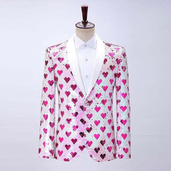 men's suits & blazers 2021 green collar love color-changing sequined blazer singer host's dress, White;black
men's suits & blazers 2021 green collar love color-changing sequined blazer singer host's dress, White;black