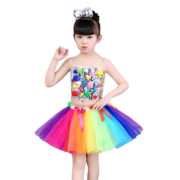childrens jazz dance princess pengpeng skirt performing dress girls sequined skirt rainbow performing dress for kid, Black;red
childrens jazz dance princess pengpeng skirt performing dress girls sequined skirt rainbow performing dress for kid, Black;red